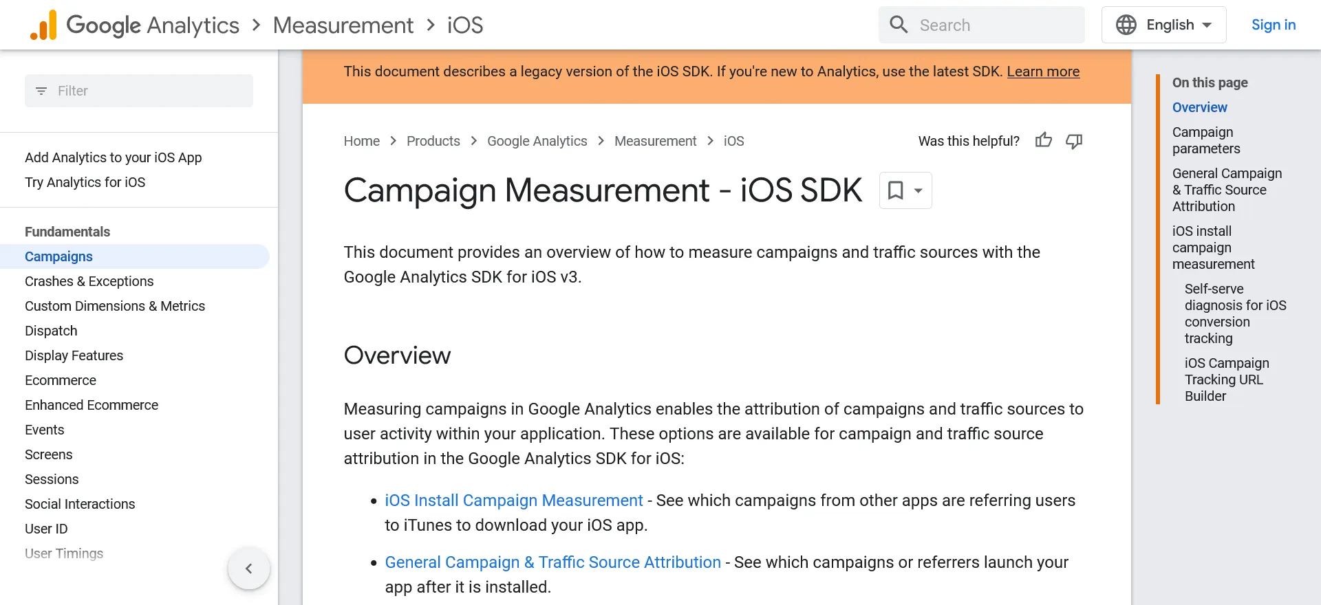 Campaign and traffic source tracking for iOS and Apple Store.