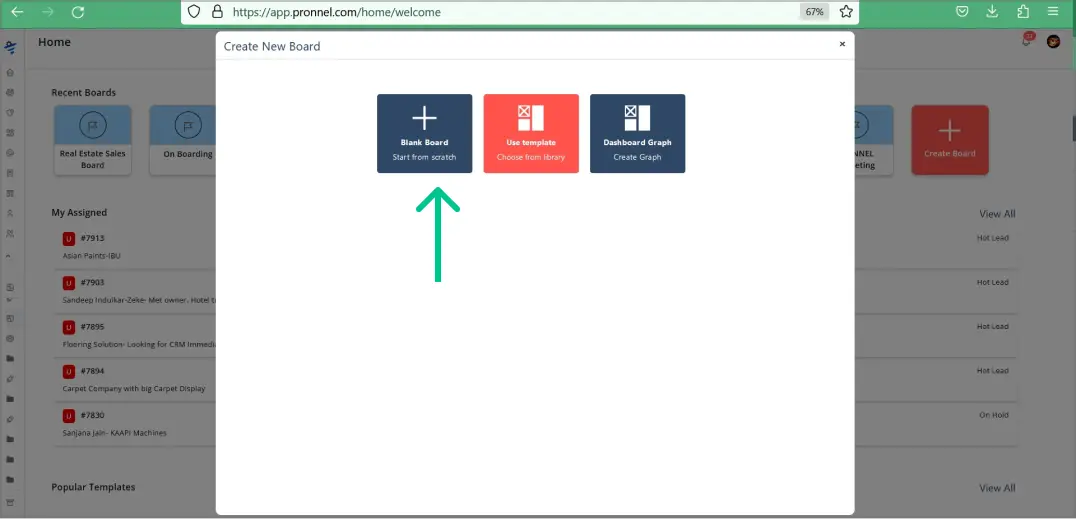 Creating a blank Board