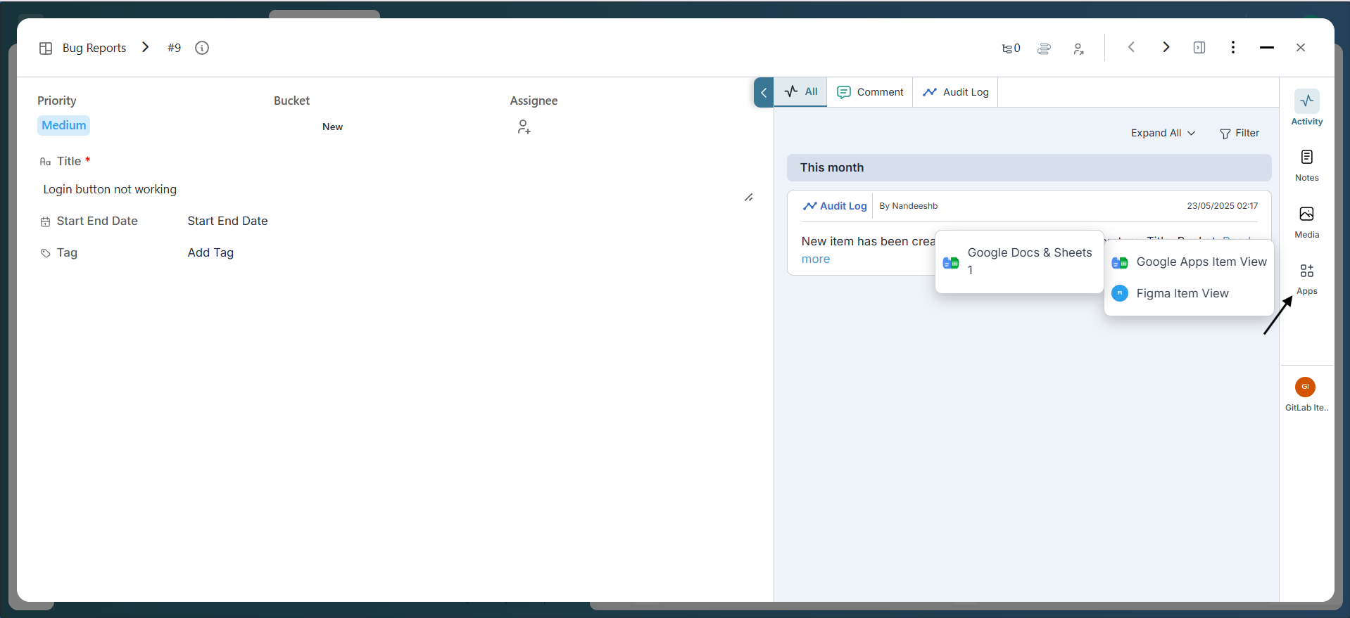 Embedding Google Sheet Inside Item