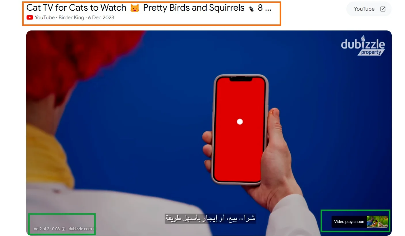 Very short reminder video Ad for Dubizzle Brand Campaign in Dubai. Overall main video is 2 hrs plus, but at start this Google Video Campaign, Bumper Ad of 6 secs is introduced. It cannot be skipped.