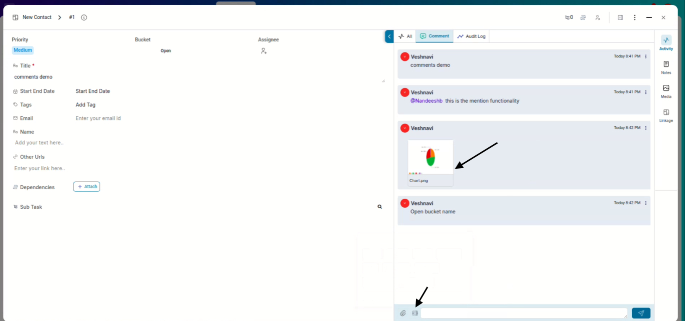  Click on the attachment icon down below near input box and slect files.