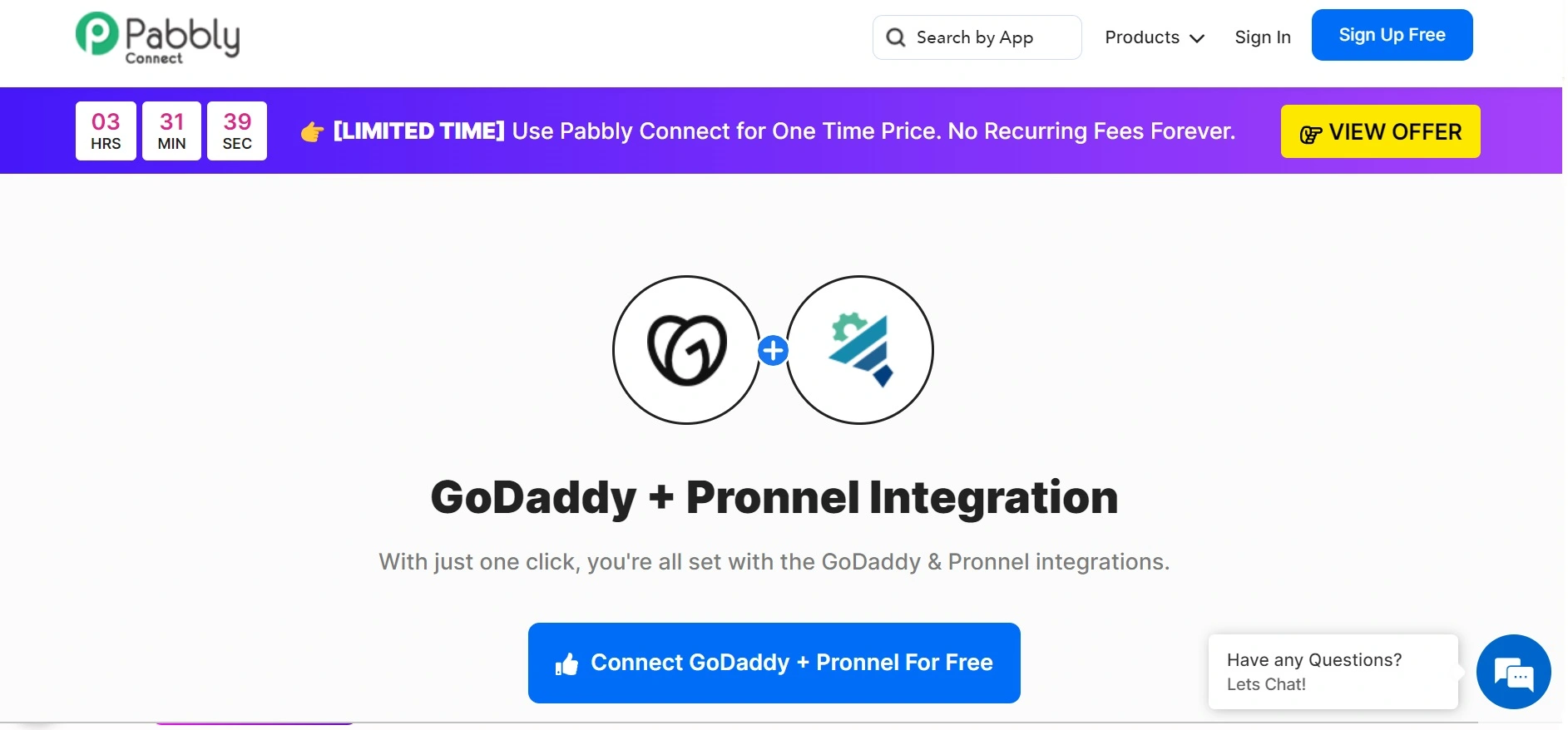 Pronnel-GoDaddy-Pabbly-Integration