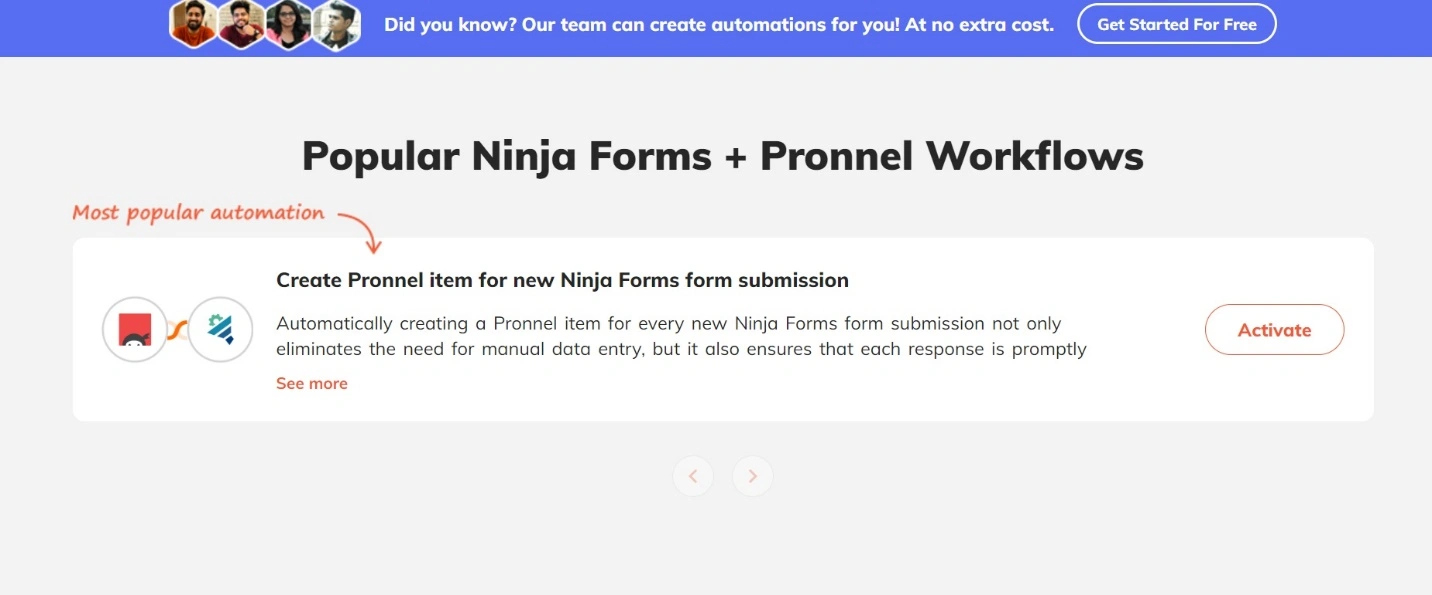Pronnel-ninja-form-integration