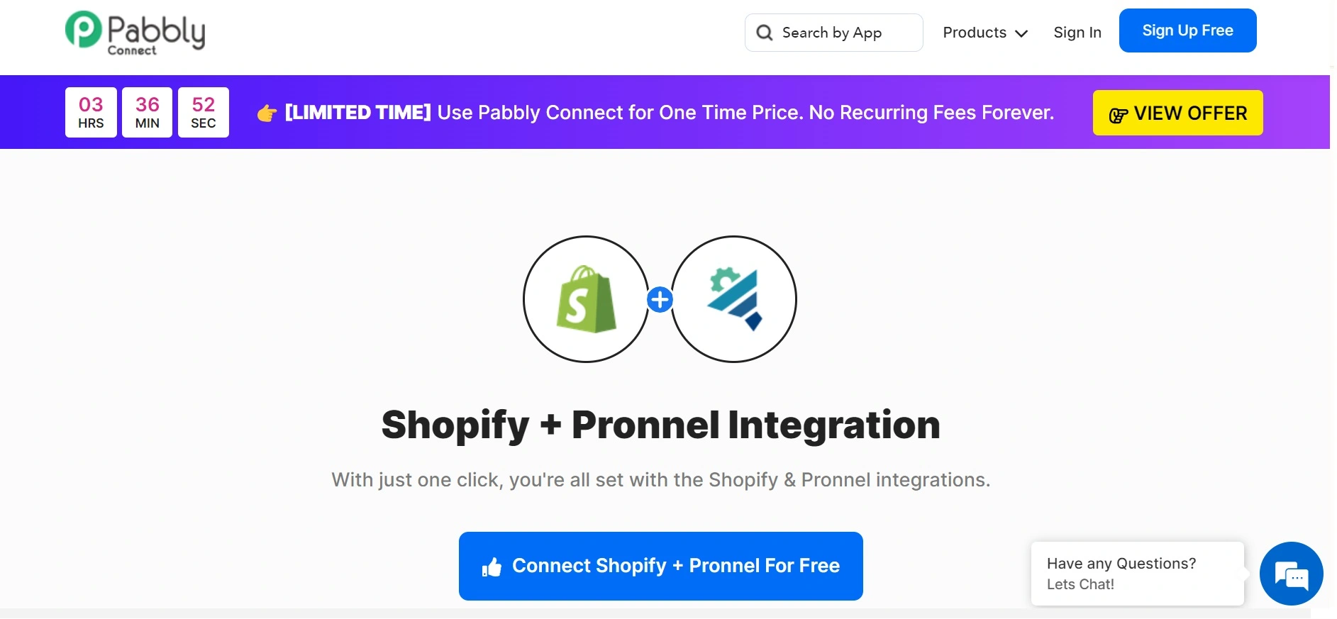 Single Click Integration of Your Shopify website's forms with Pronnel CRM through Pabbly.