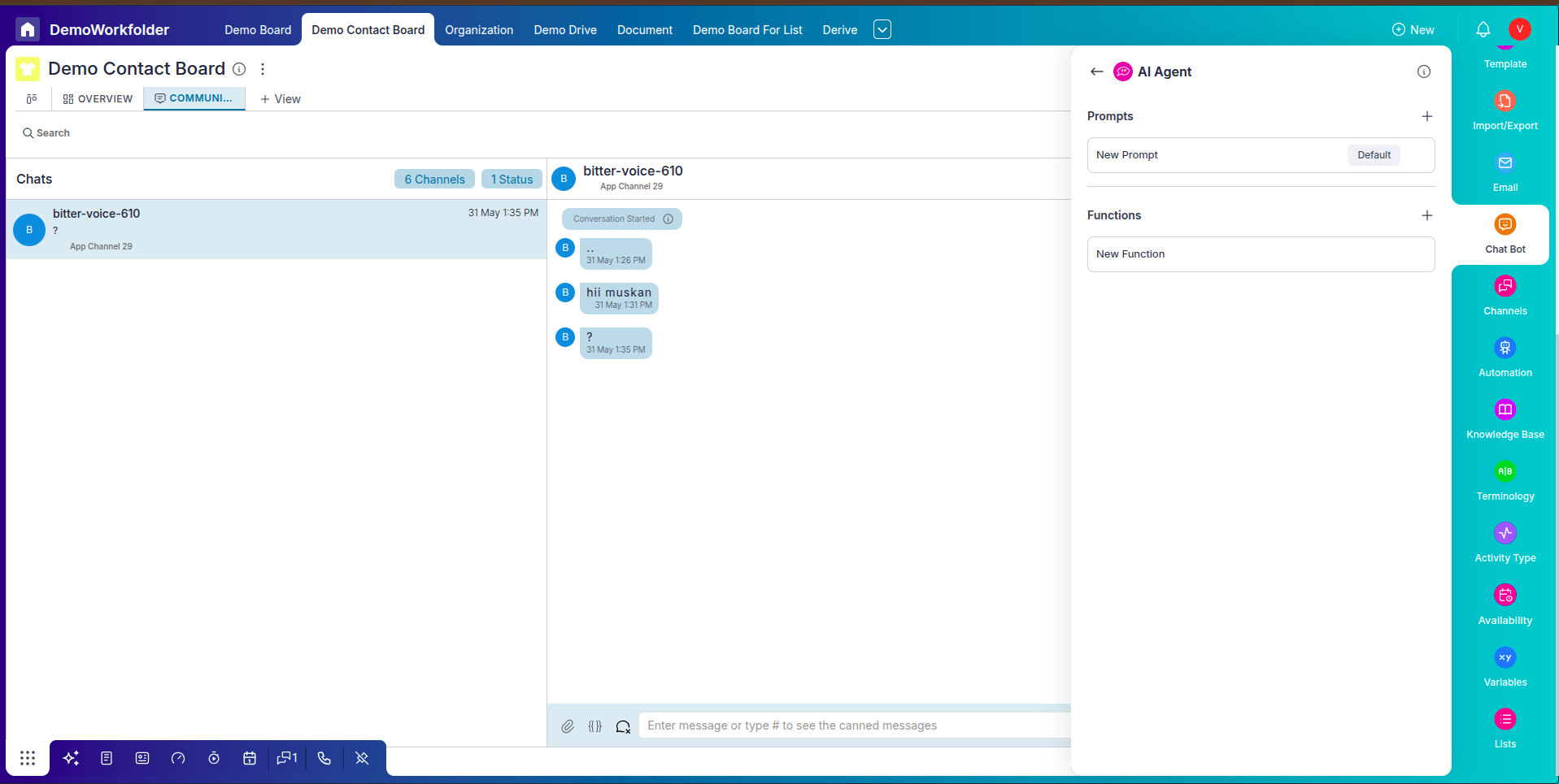 AI agent with action automation