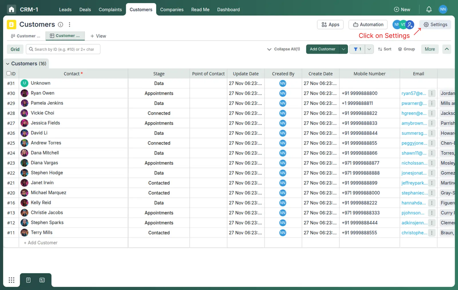 AI Calling entry point in Pronnel navigation