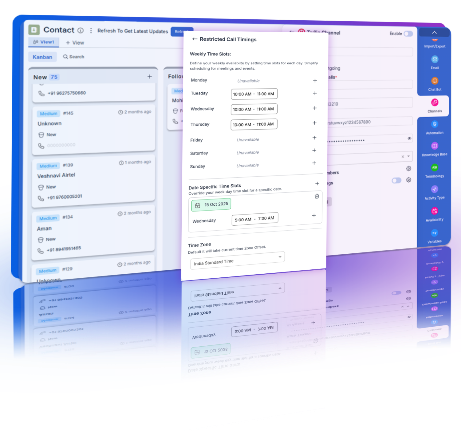 Time‑zone aware scheduling and quiet hours.