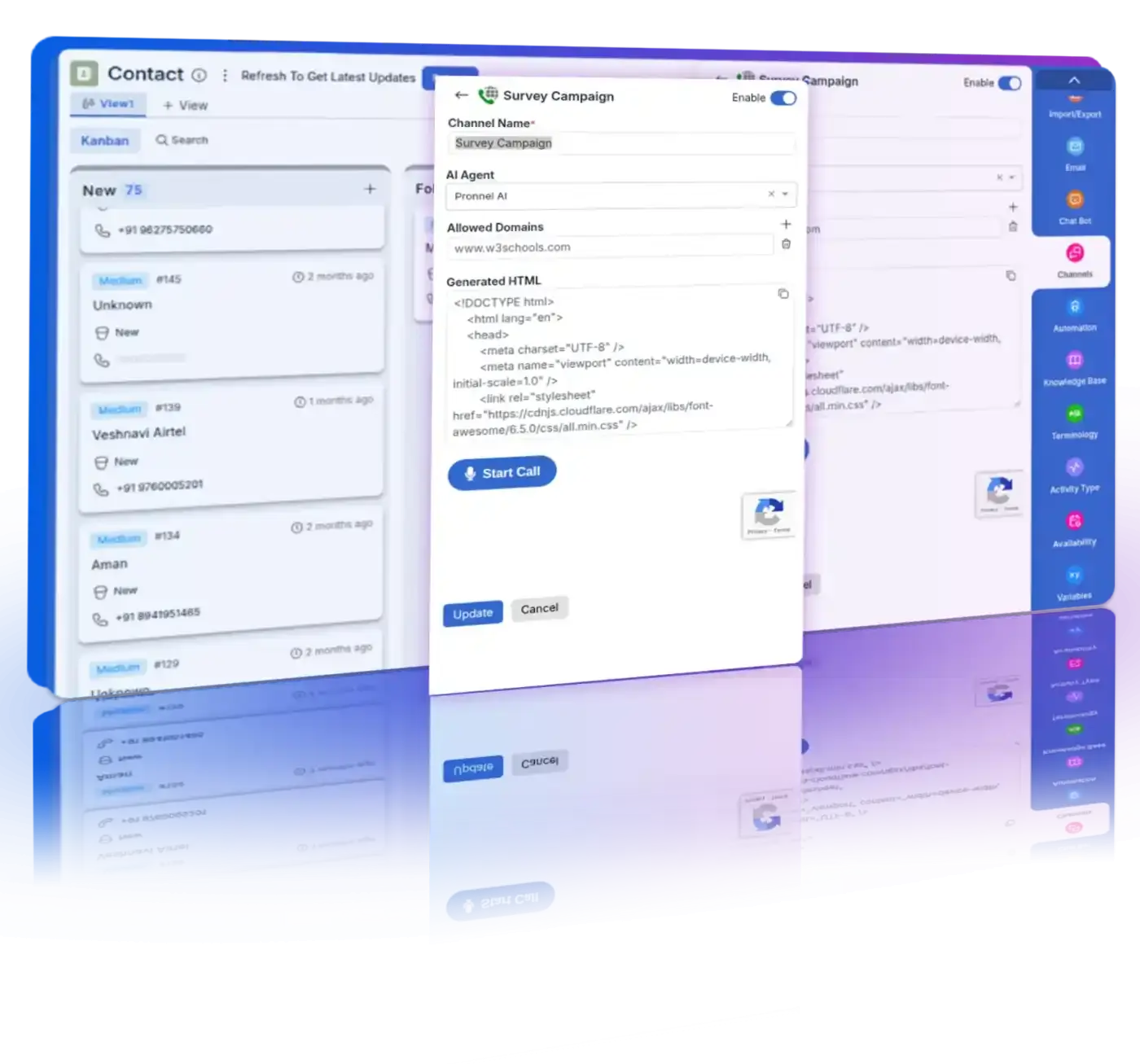 Outbound call management and campaign automation.