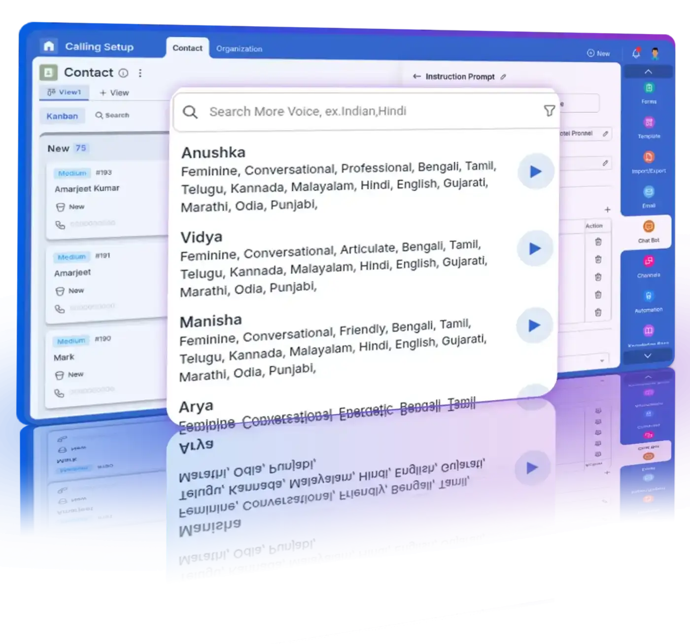 Extensive voice library with 100+ options for different use cases.