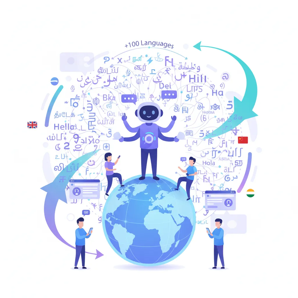 Language selection with 40+ options for AI calling.