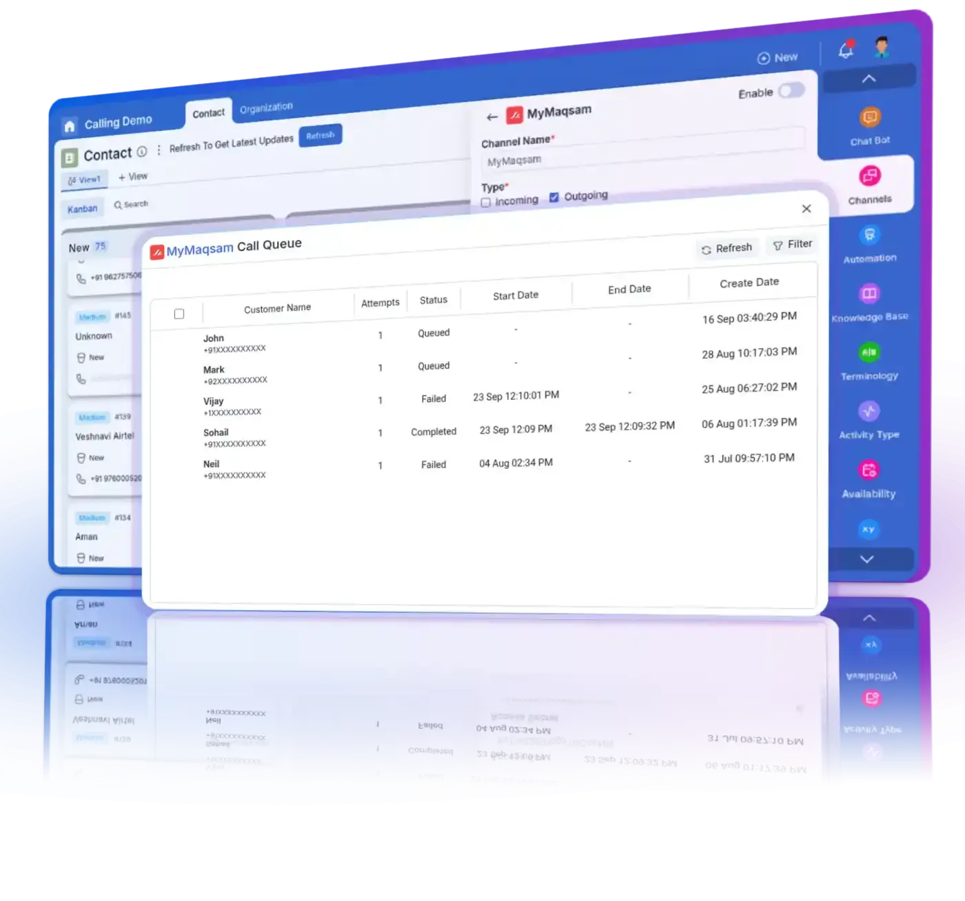 Real-time AI calling integration process.