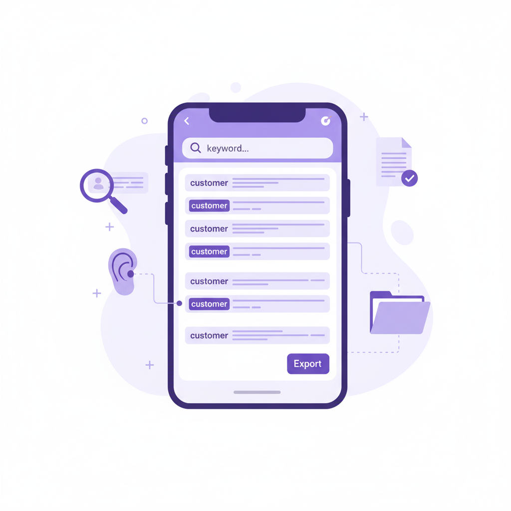 Search and export tools.