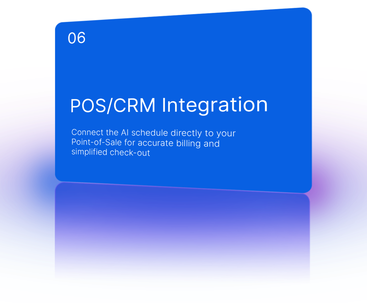 Sync bookings with POS/CRM and calendars
