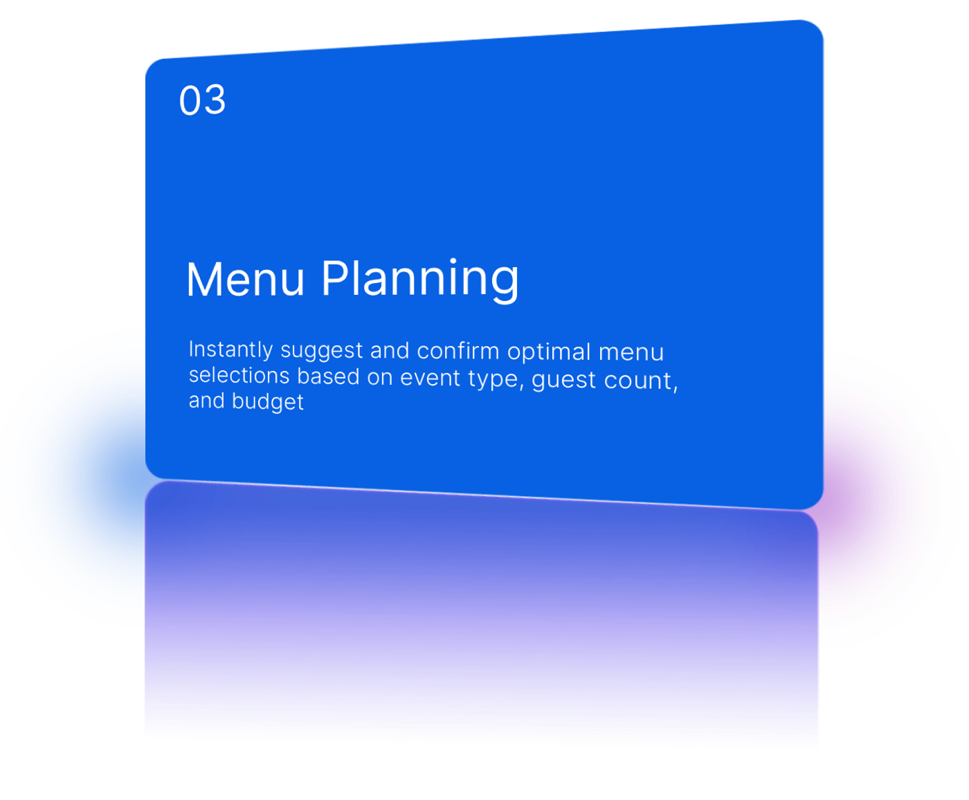 AI‑driven menu planning based on event type and dietary requirements