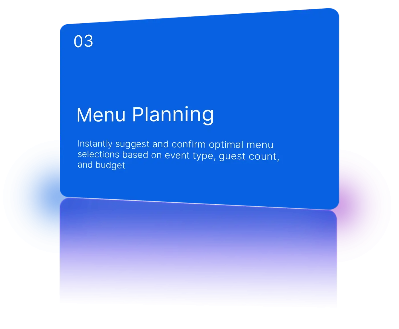 AI‑driven menu planning based on event type and dietary requirements