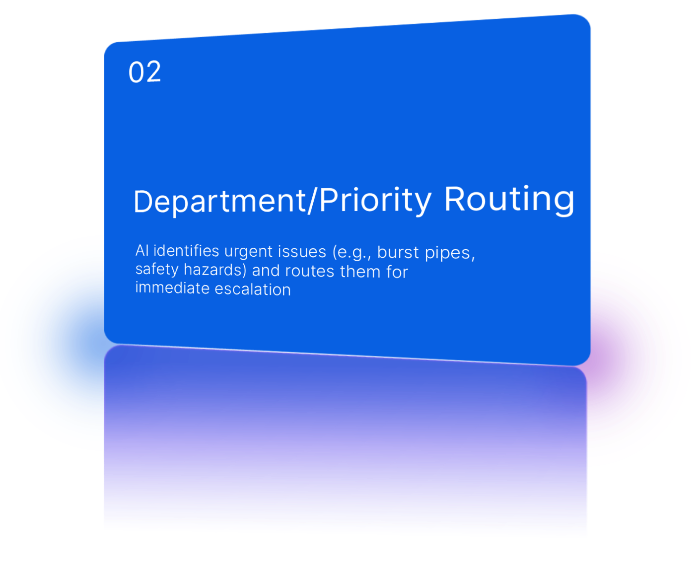 Match by department expertise, complaint priority, and area coverage