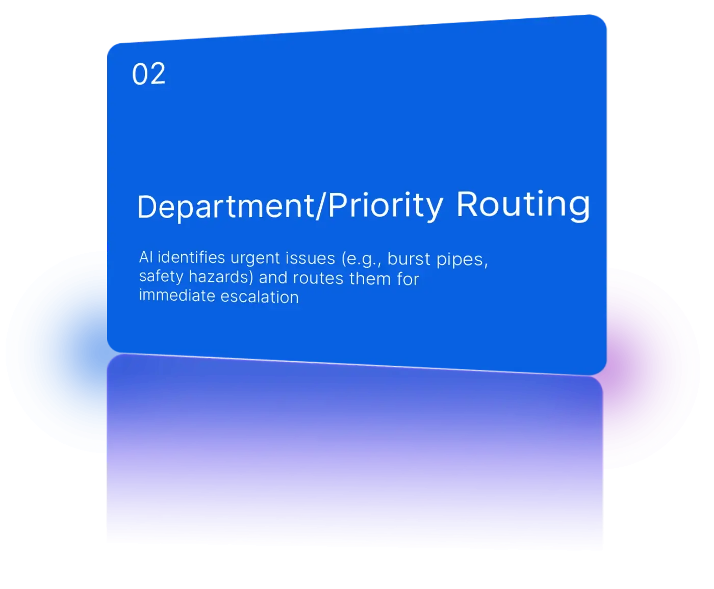 Match by department expertise, complaint priority, and area coverage