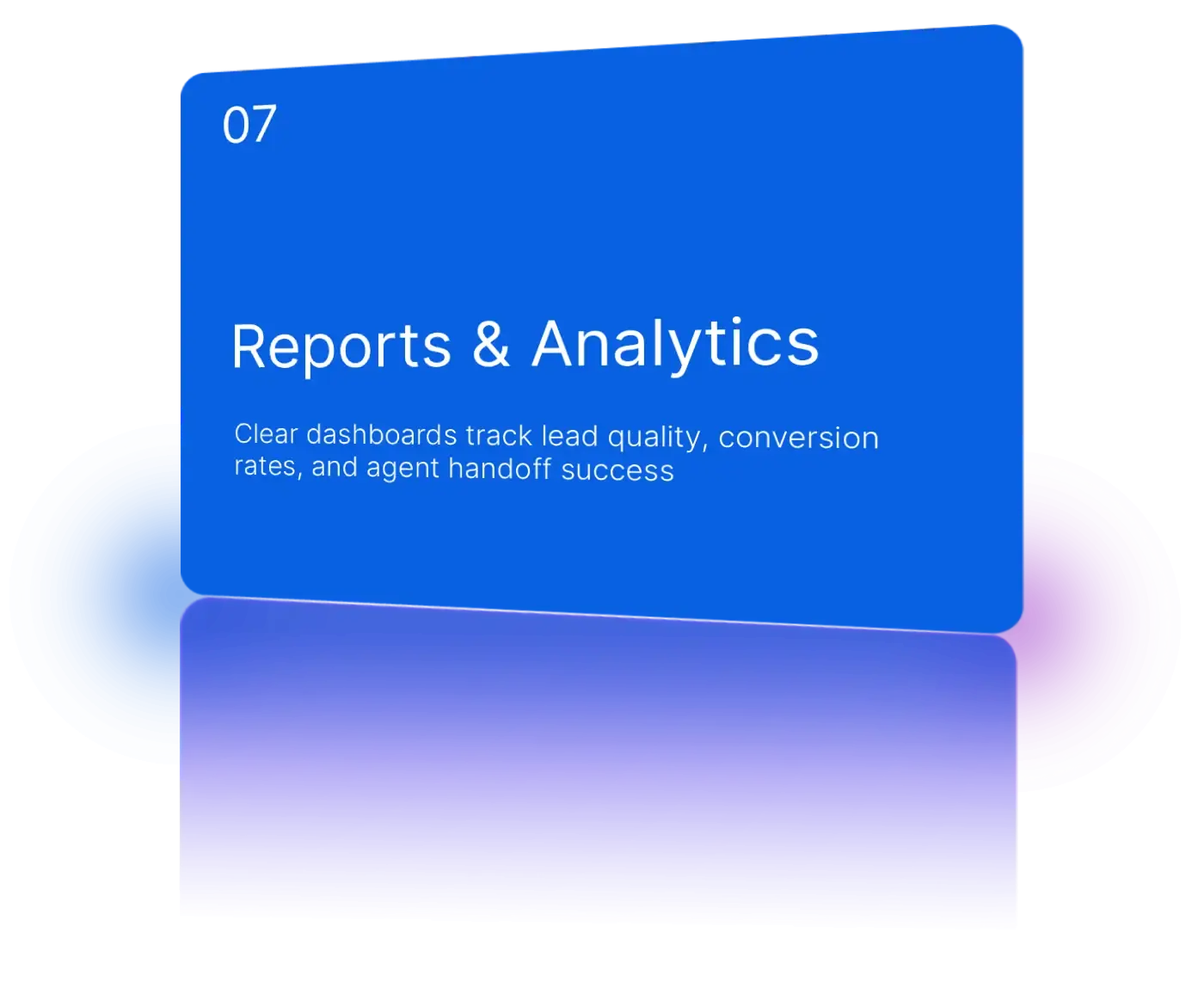 Track conversion rates, agent performance, and customer satisfaction