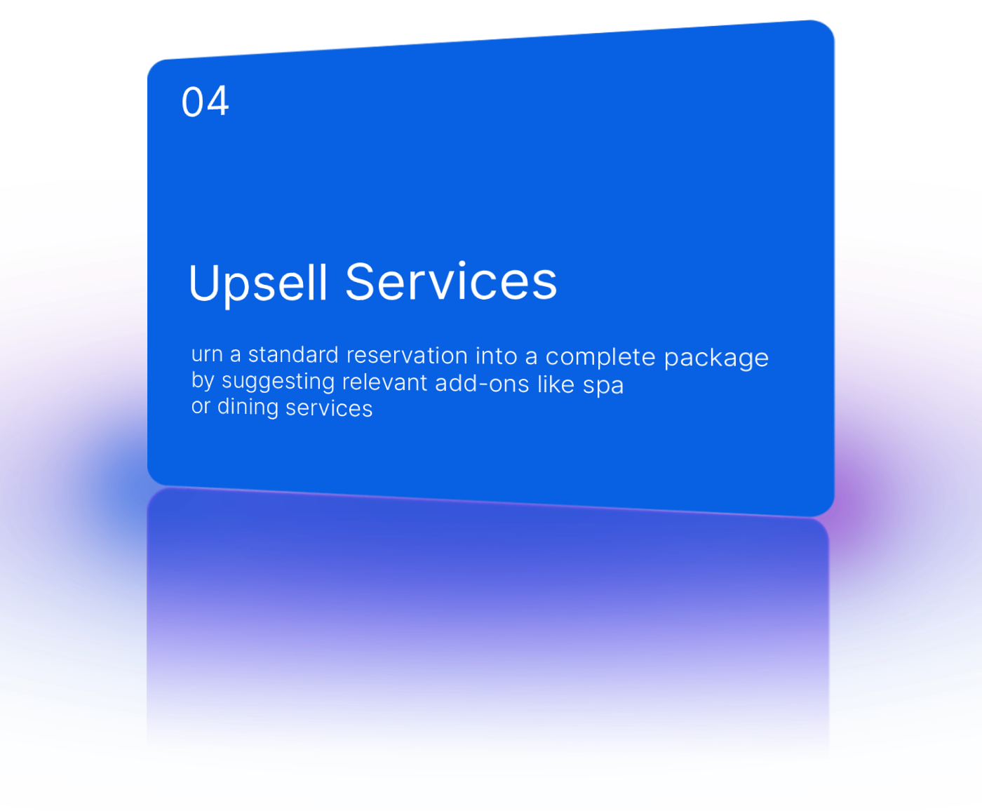 Offer spa, dining, and concierge services during booking