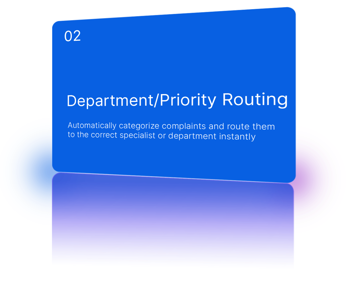 Match by department expertise, complaint priority, and employee level
