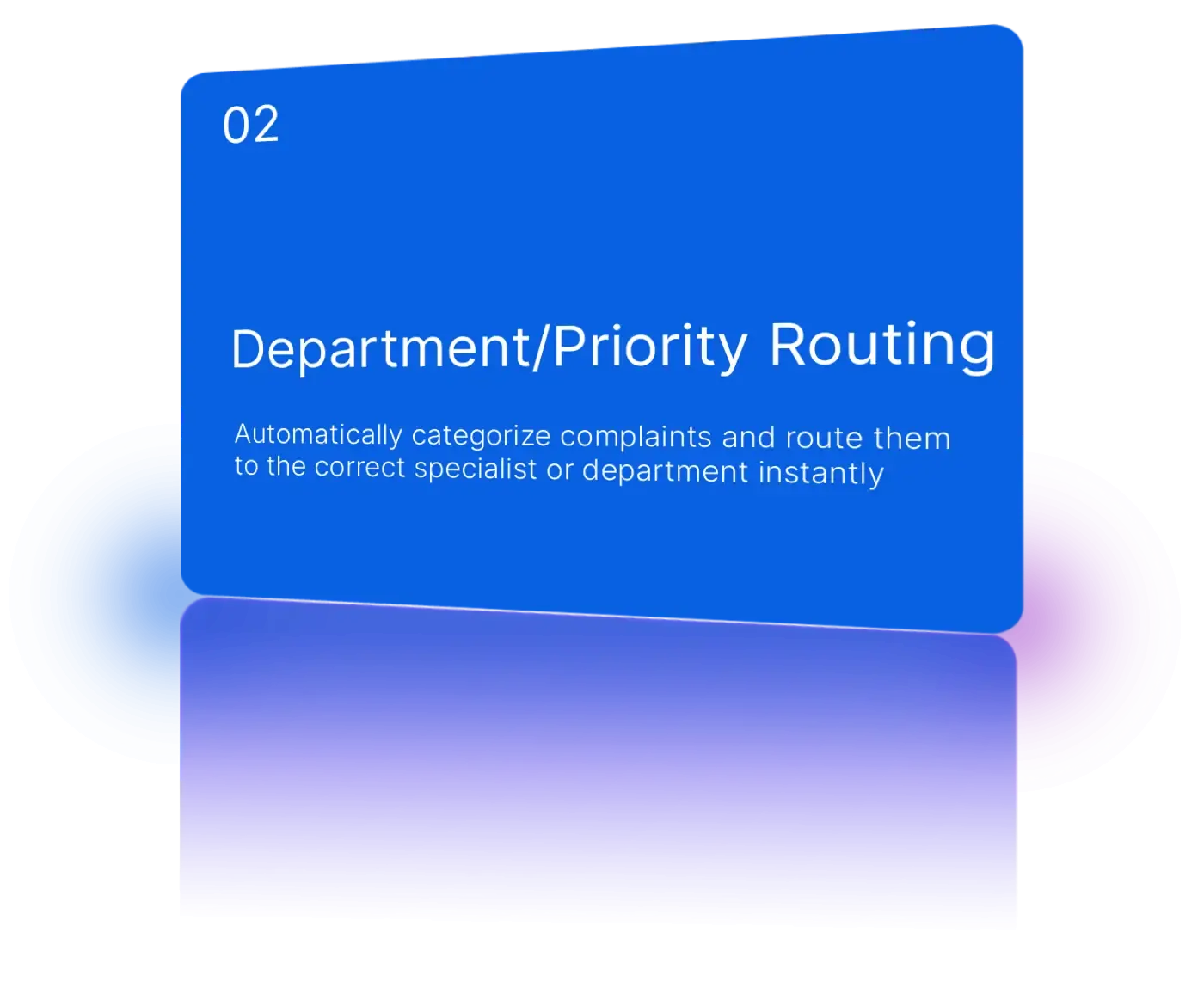 Match by department expertise, complaint priority, and employee level