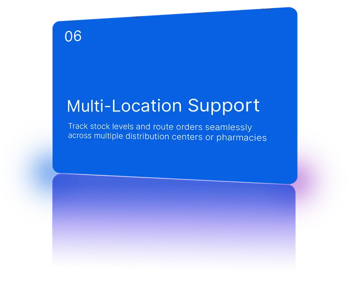 Support for managing stock and distribution across multiple pharmacy branches or locations