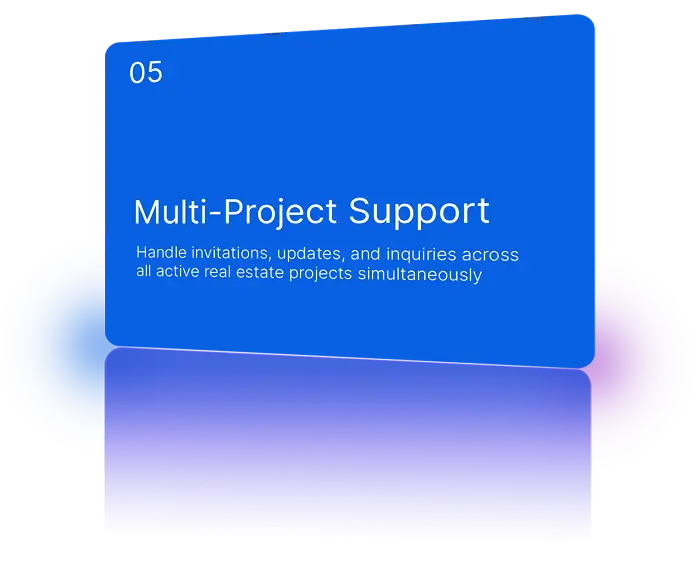 Manage invitations and provide information for multiple concurrent real estate projects