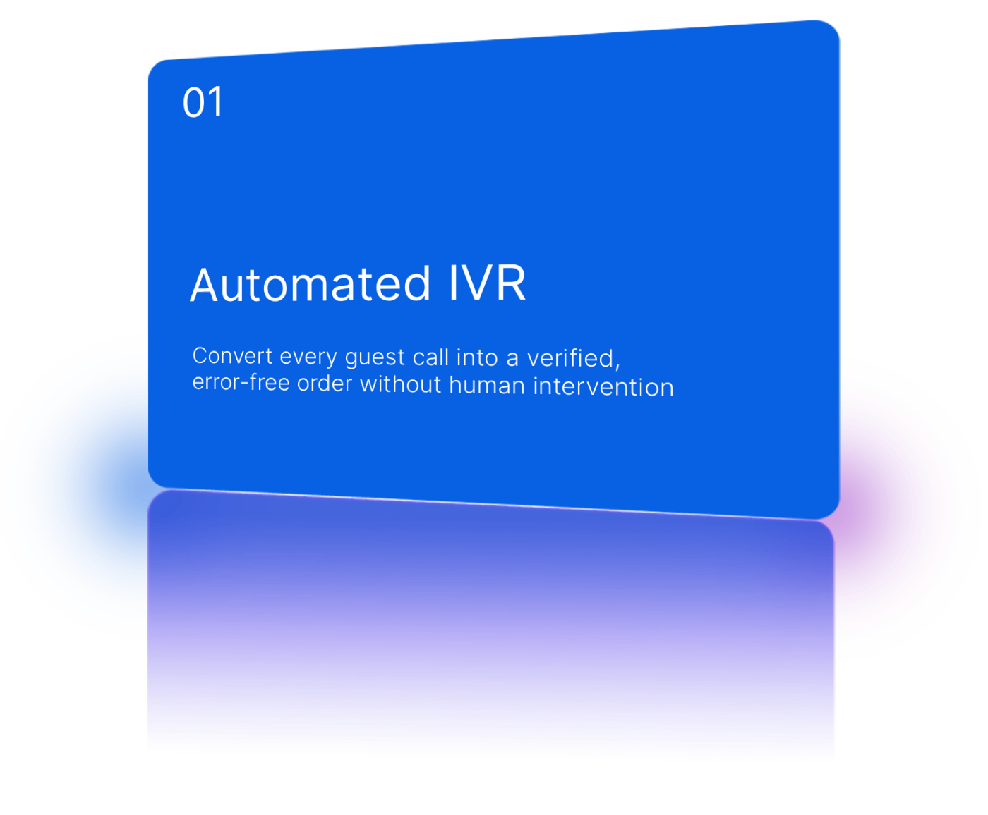 Automated IVR for hotel room service orders