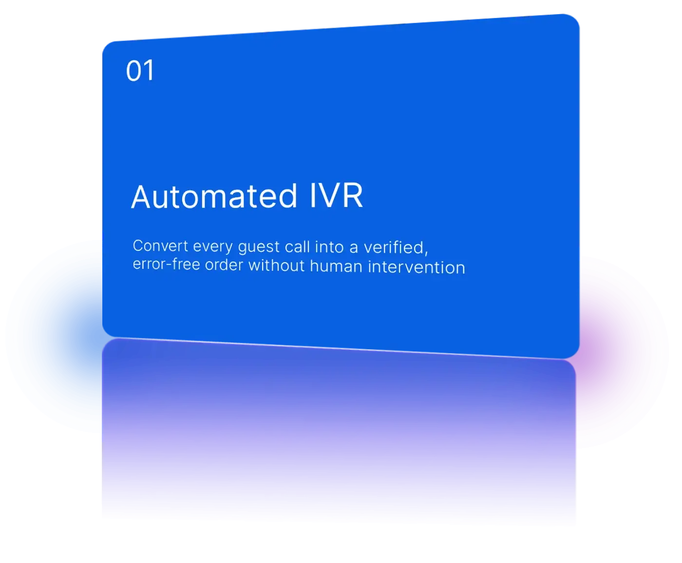 Automated IVR for hotel room service orders