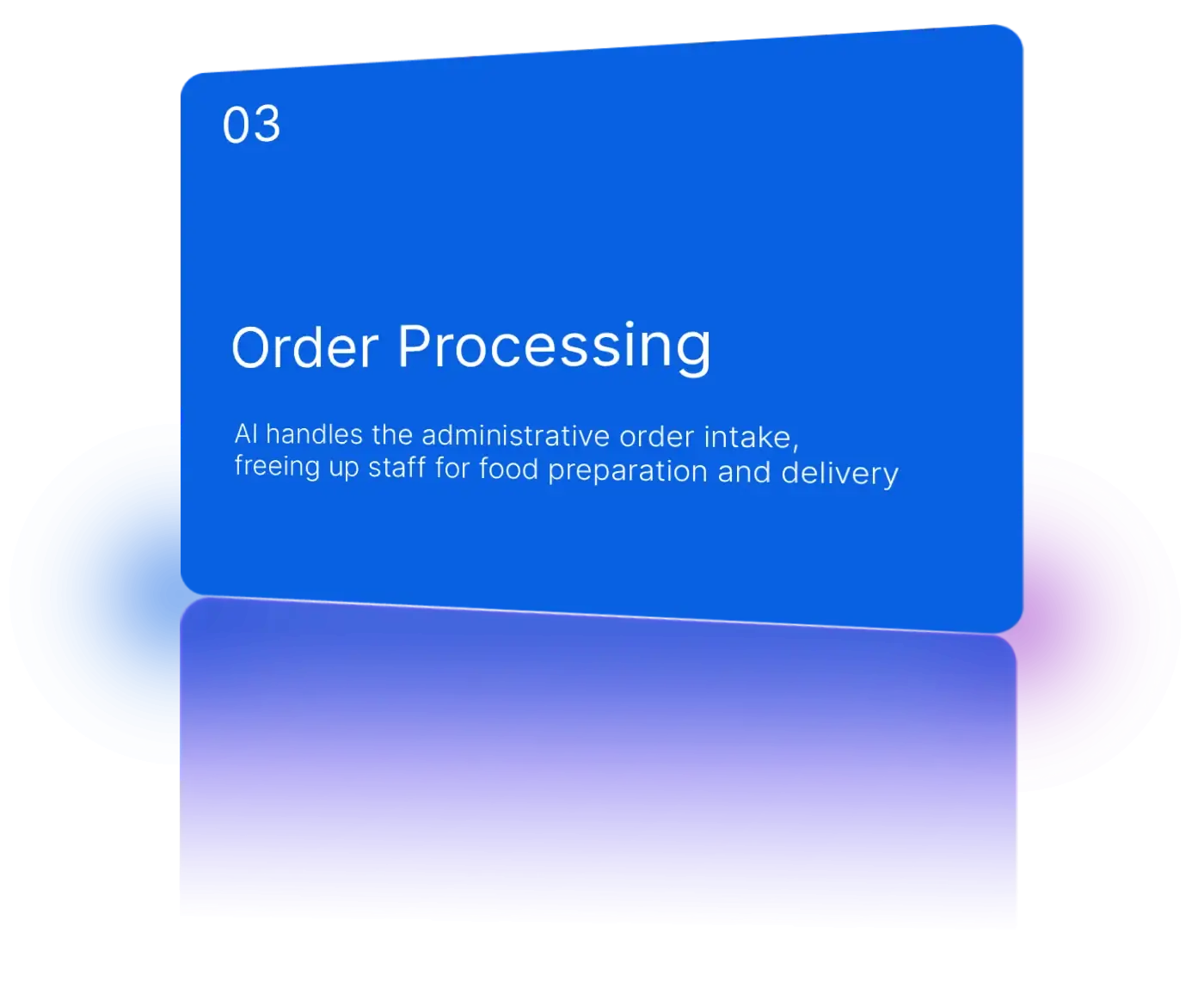 AI‑driven order processing based on menu items and dietary requirements