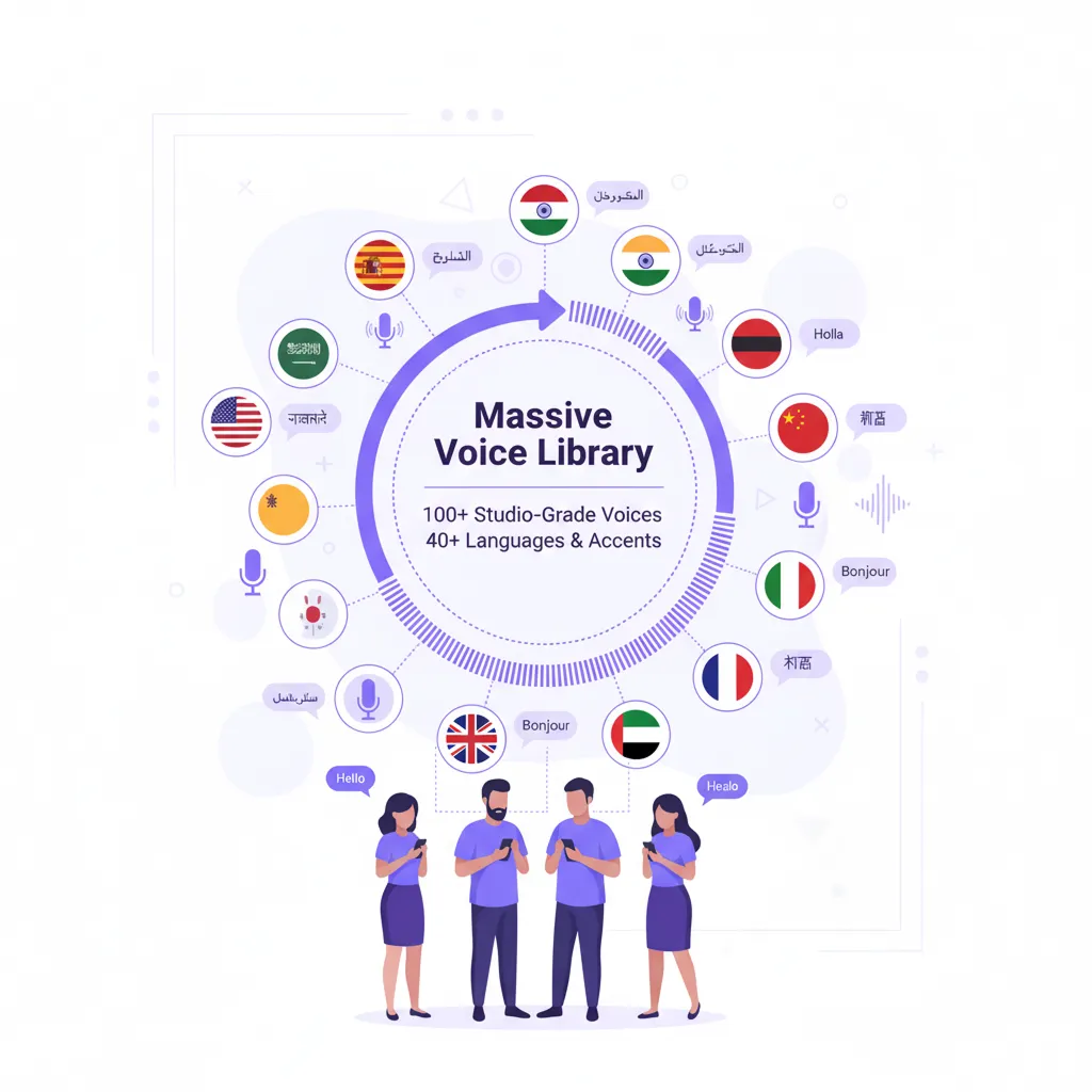 Voice library selection UI.