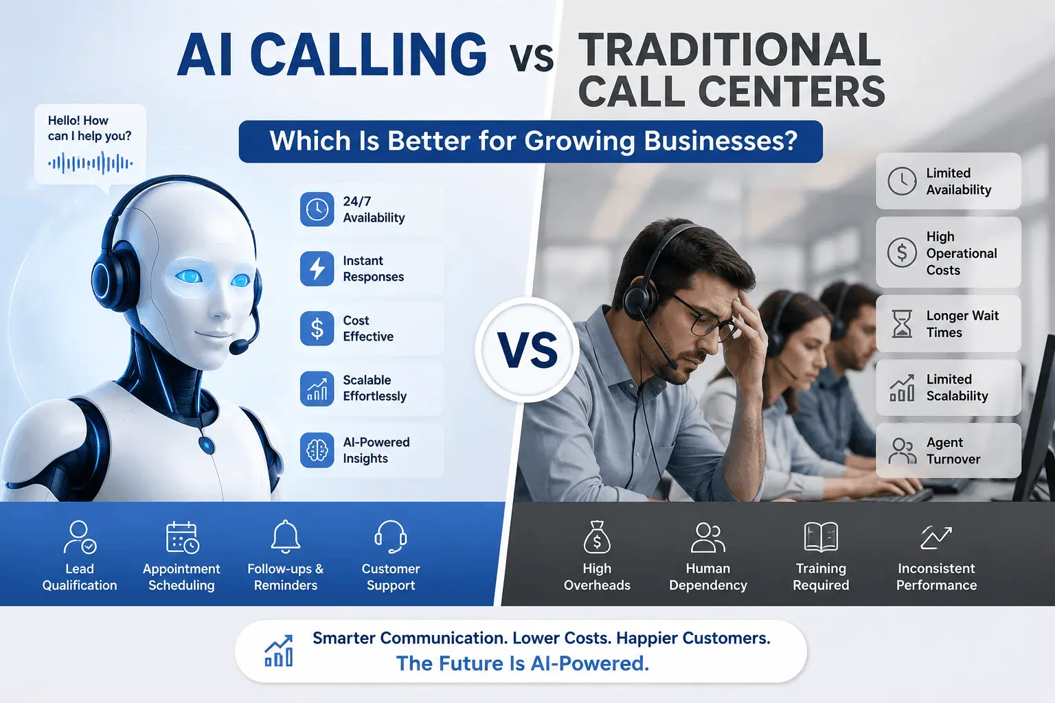 AI Calling vs Traditional Call Centers: Which Is Better for Growing Businesses?