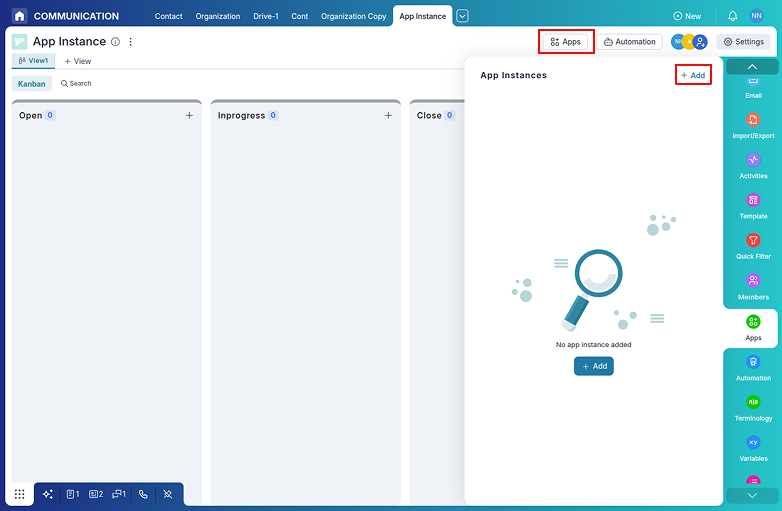 Apps section in Pronnel