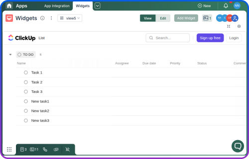 Clickup Widgets