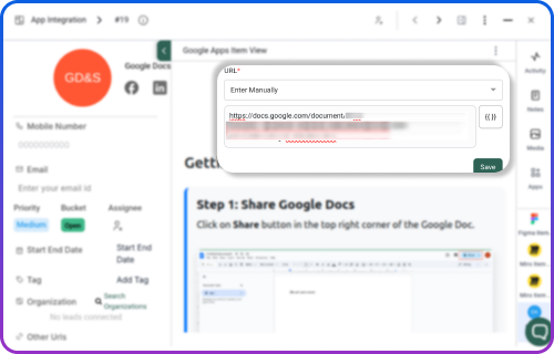 Google Docs & Sheets Dashboard Integration