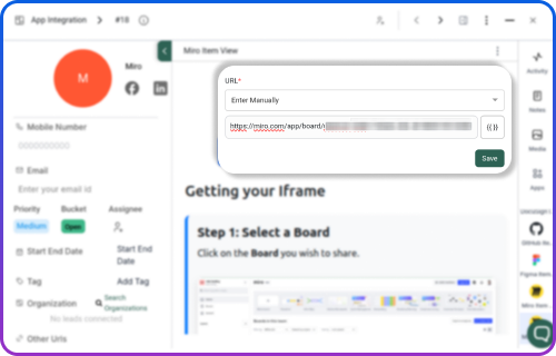 Miro Dashboard Integration
