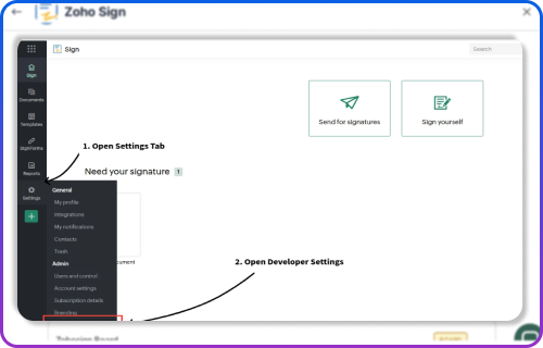 Zoho Sign Signing Collaboration