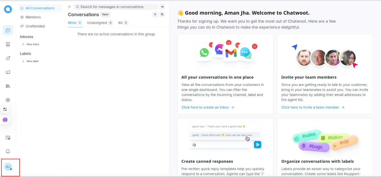 Chatwoot authorization