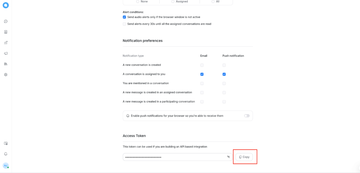 Chatwoot authorization