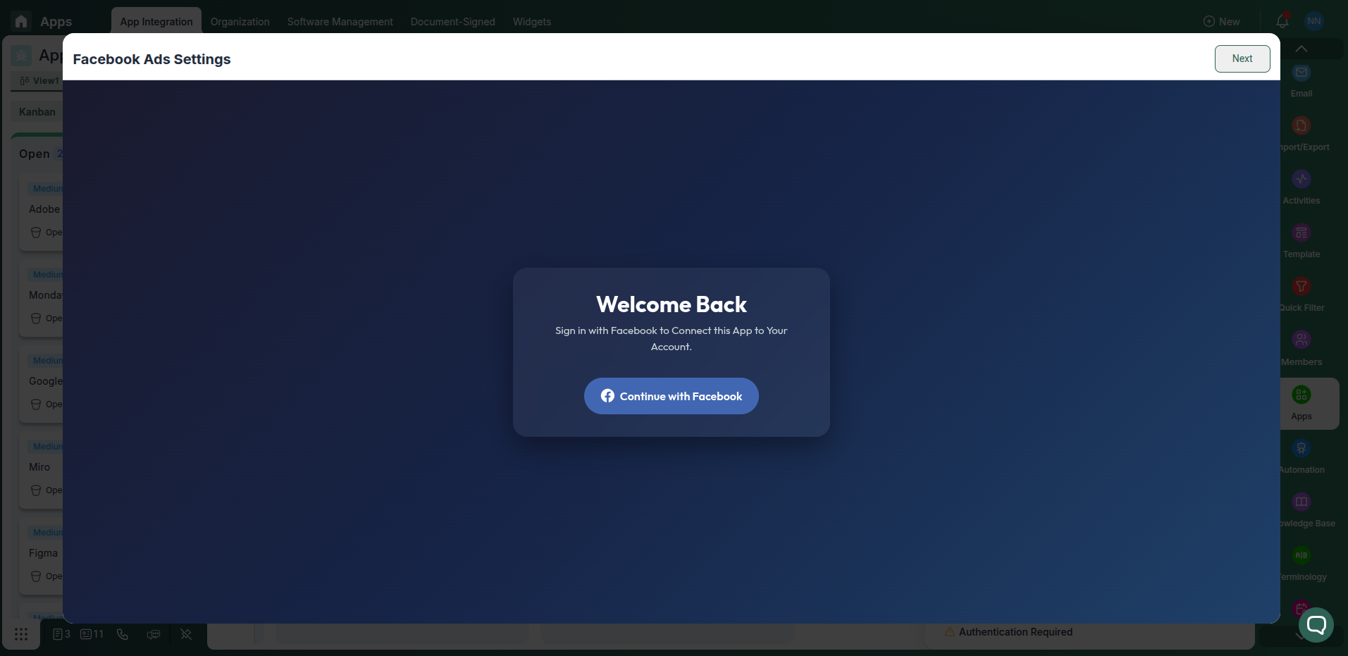 Authorize LinkedIn Ads account