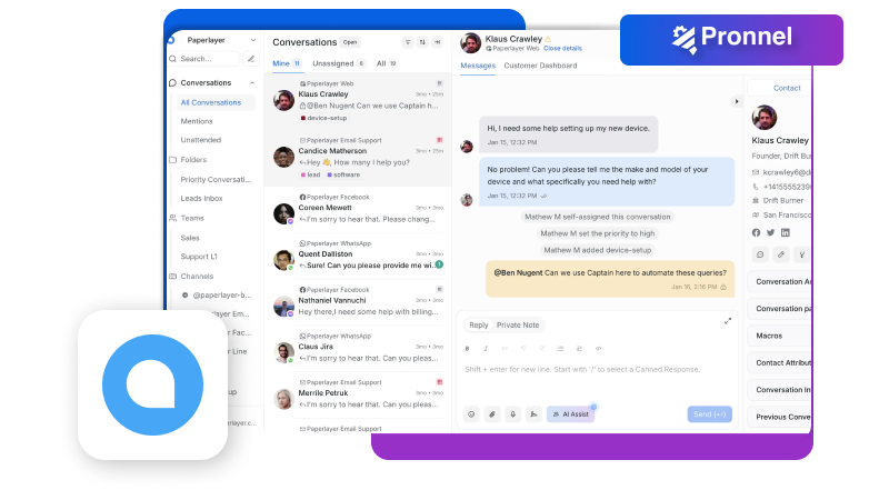 Pronnel Chatwoot Integration - Connect Chatwoot to Pronnel CRM Platform