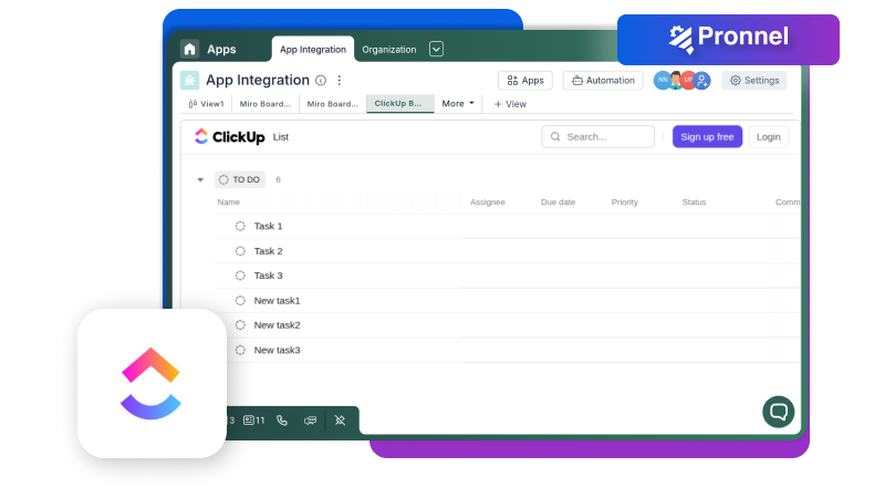 ClickUp Integration with Pronnel