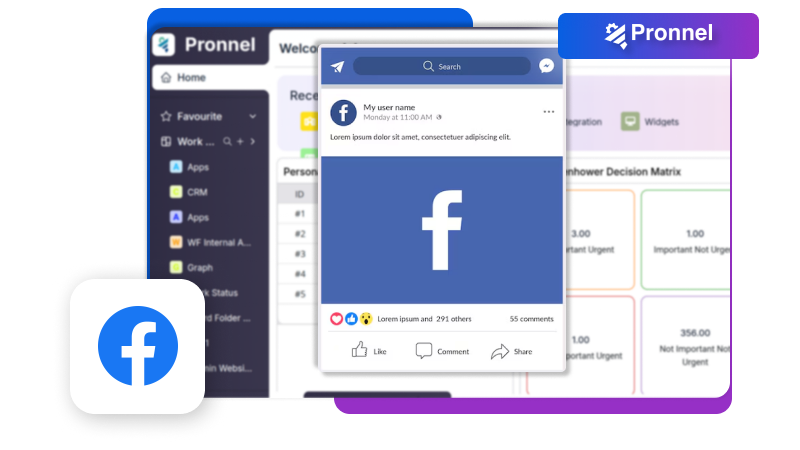 Facebook Posts Integration with Pronnel