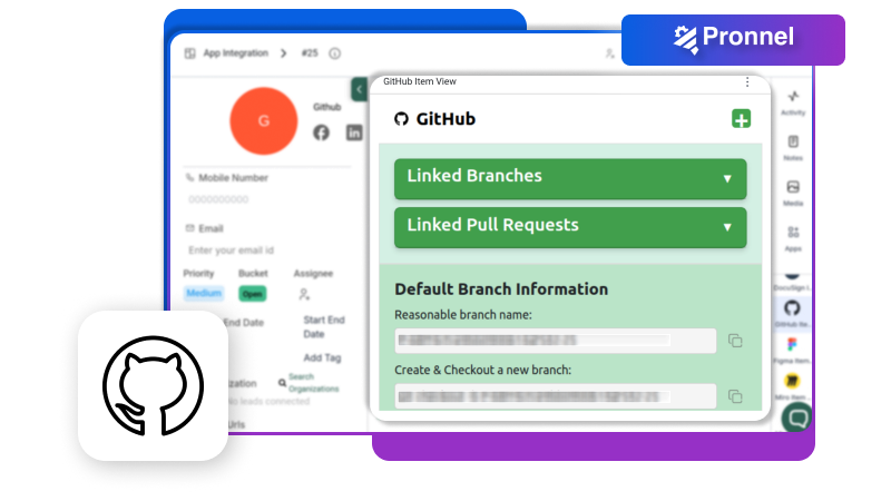 Pronnel GitHub Integration - Connect GitHub Repositories to Pronnel CRM Platform