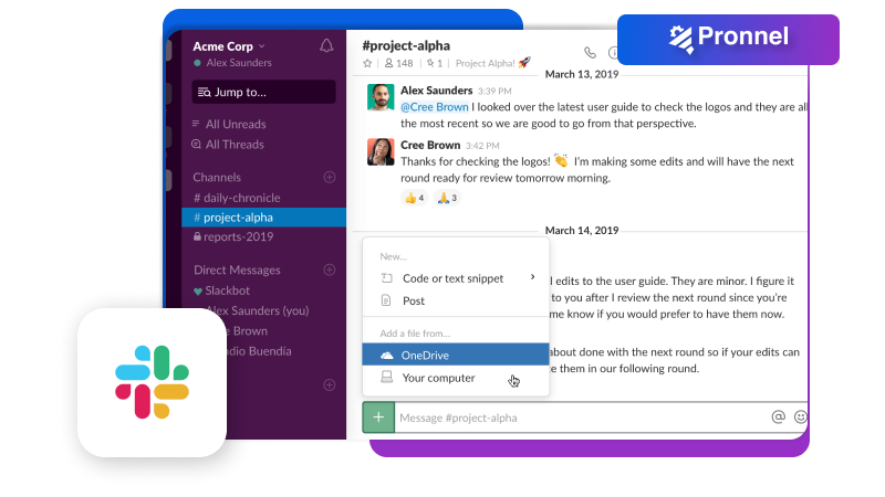 Slack Integration with Pronnel