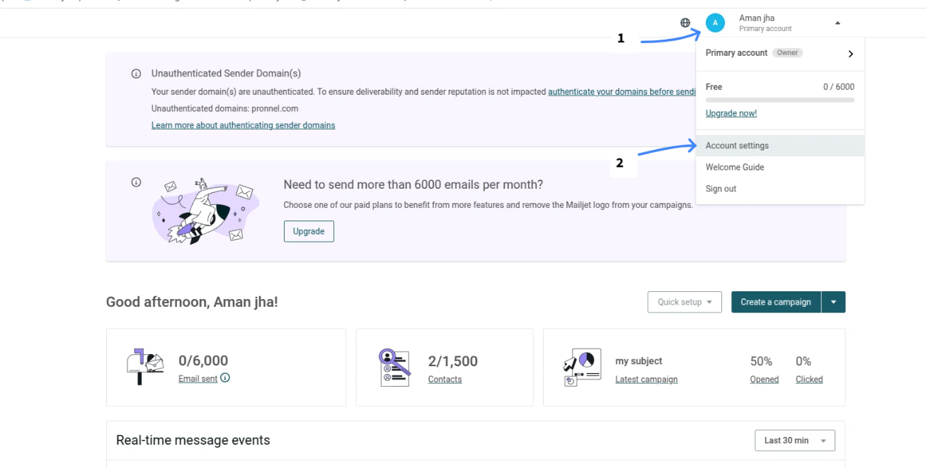 Attach Mailjet to items