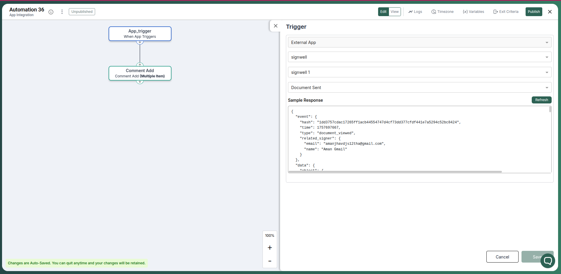 View DocuSign documents in Pronnel