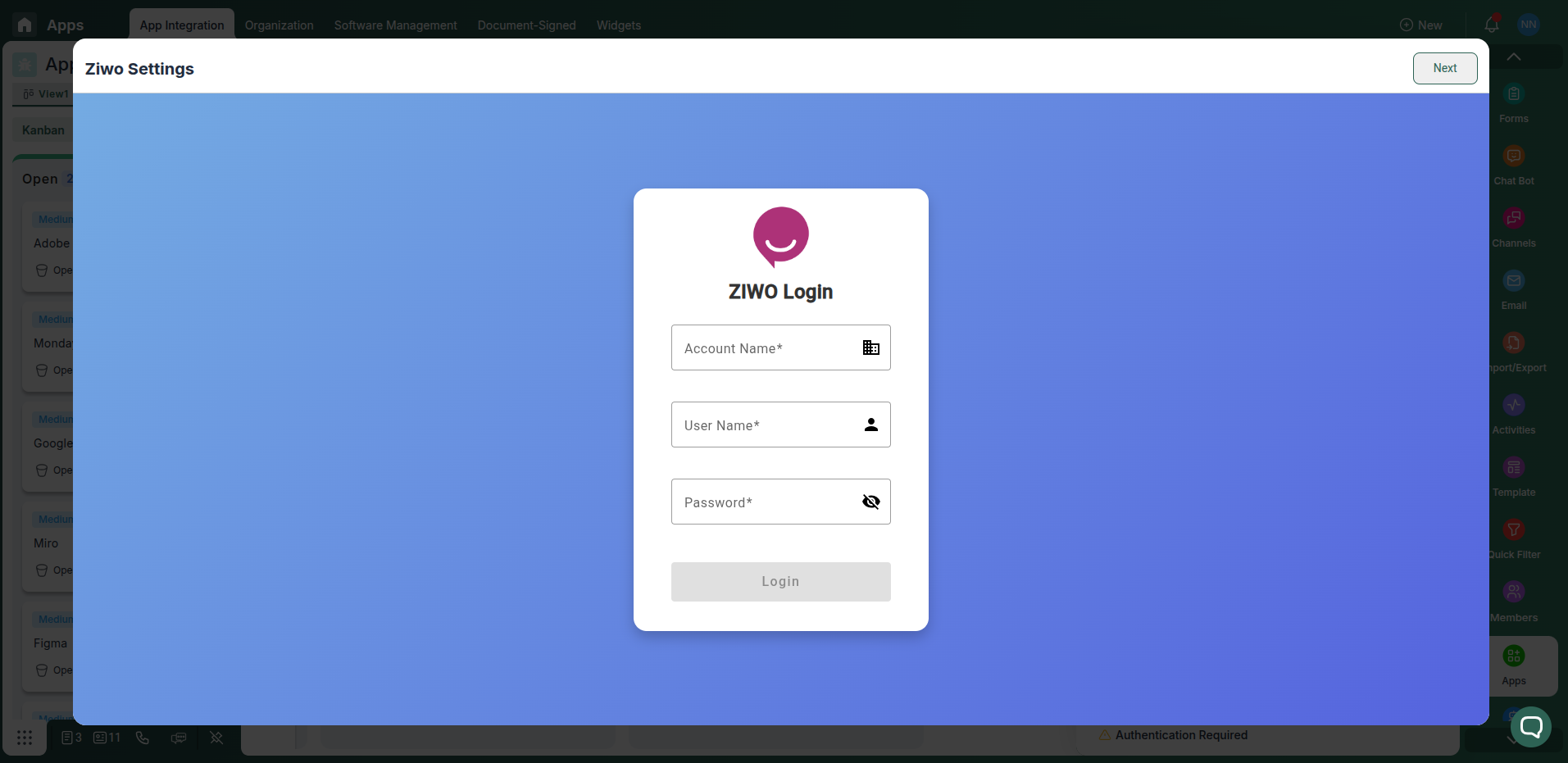 Ziwo integration card