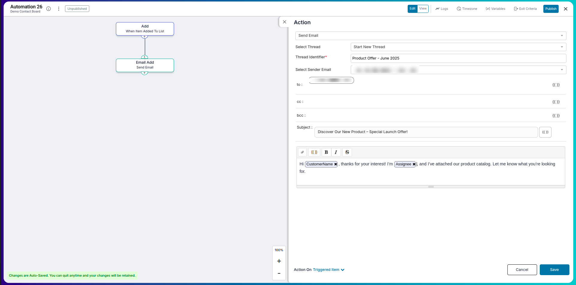 Compose product pitch email