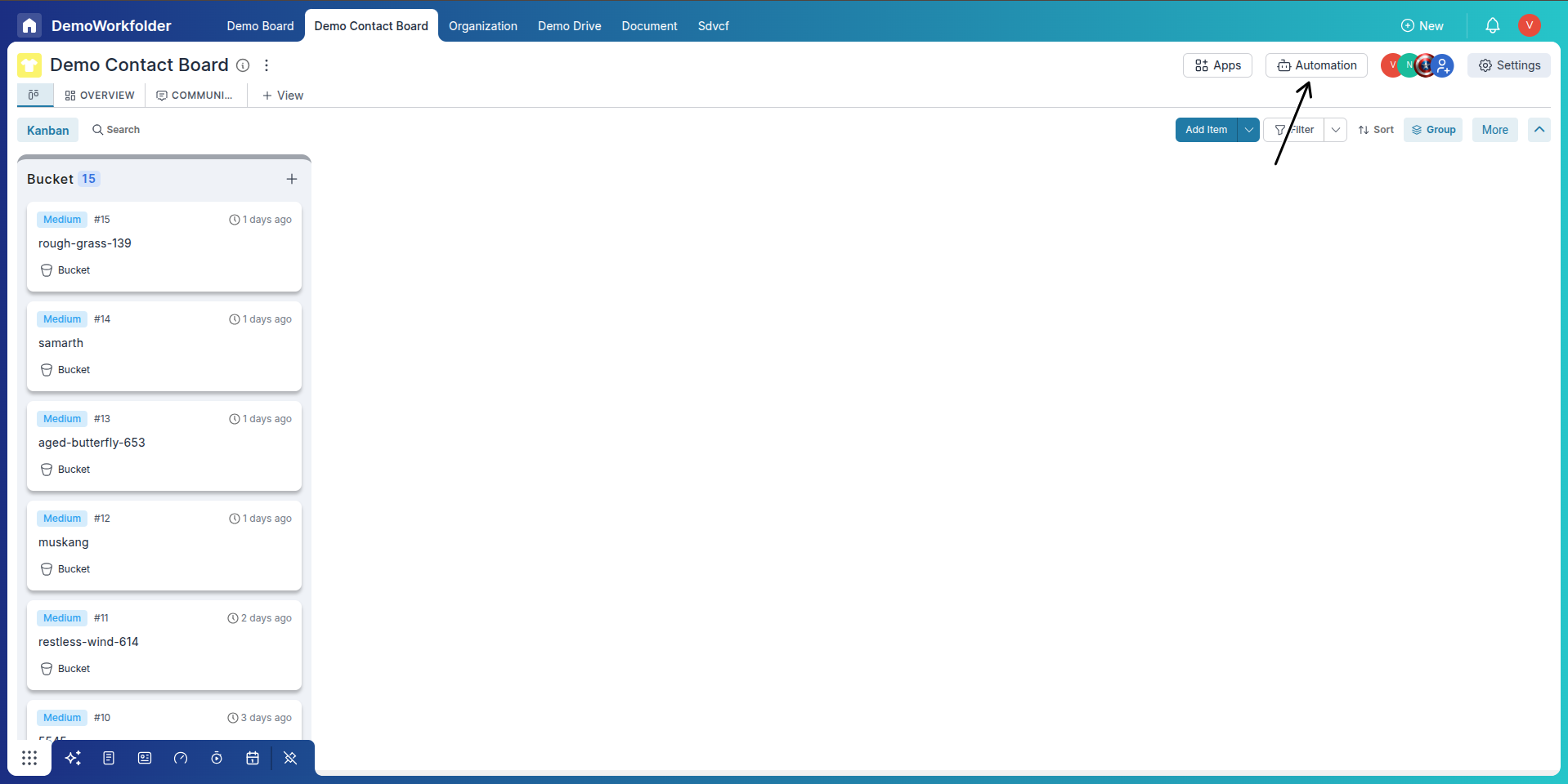 Open automation settings in Pronnel